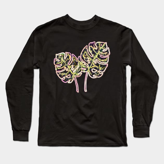 Leaves Neon Long Sleeve T-Shirt by enchantingants